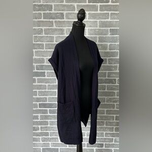 VINCE | Blue 100% Cashmere Cuff Sleeve Womens SZ XXS Relaxed Fit Knit Cardigan